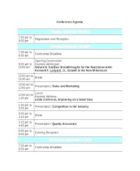 Free Download Conference Agenda Template Training Course Samples