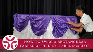 how to swag a rectangular tablecloth d