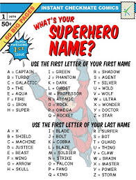 Whats Your Superhero Name Superhero Names Superhero