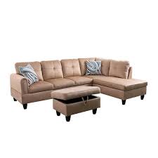 Microfiber L Shaped Sectional Sofa