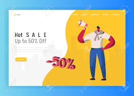 Landing Page Template Of Online Sale Shopping Modern Design