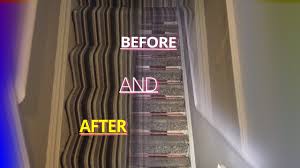 installing striped carpet on stairs
