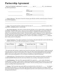 Sample Partnership Agreement Form Under Fontanacountryinn Com