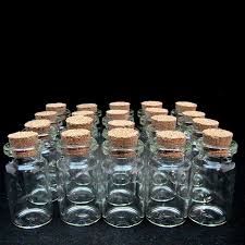 10 X Miniature Glass Bottles Vials