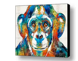 Buy Chimp Art Print Colorful Animal
