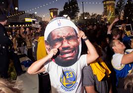 Crying lebron james is a thing that exists now internet users take a pic of lebron james crying after winning the nba championship, and turn it into a meme. Police At The Warriors Parade Trolled Lebron James