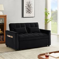 Convertible Velvet Sleeper Sofa Bed 55