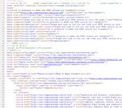 source code of a web page