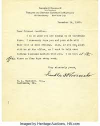 The greeting should specify either dear president last name, or dear [mr. Franklin D Roosevelt Typed Letter Signed As Vice President Of Lot 53357 Heritage Auctions