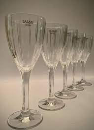 Sasaki Crystal caren Water / Wine Glasses Set of 5 - Etsy Israel