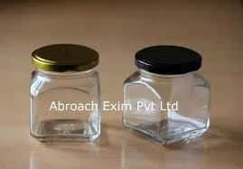 Metal 250 Ml Square Glass Jar