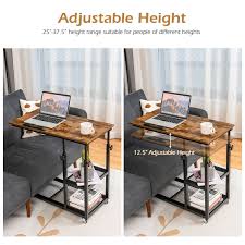 Height Adjustable C Shaped End Table