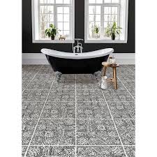 floorpops 12 in w x 12 in l black reo l stick vinyl floor tiles 20 tile 20 sq ft