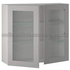 Tall Double Glass Wall Unit