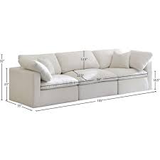 cream velvet modular sofa