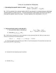 Types Of Calorimetry Problems I