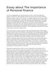 personal finance docx essay about