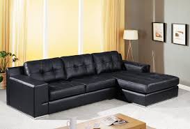 jade sectional sofa in black leather w