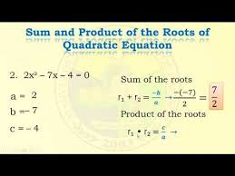 Roots Of Quadratic Equation Grade 9