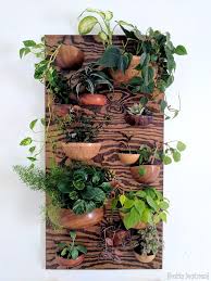 Vertical Planter From Wooden Bowls