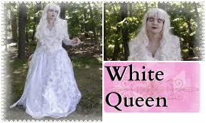 white queen costume and makeup