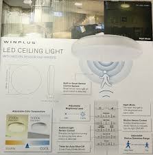 Winplus Led Ceiling Light With Motion Sensor And Remote