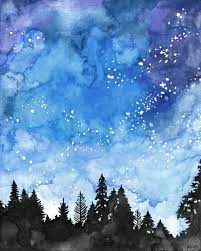 Watercolor Painting Galaxy Painting