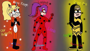 Star, Leela and Hayley as Rena Rouge, Ladybug and Queen Bee | SVTFOE Amino