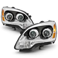 Acanii For Chrome 2007 2012 Gmc Acadia Headlights Headlamps Replacement 07 12 Set Driver Passenger Side