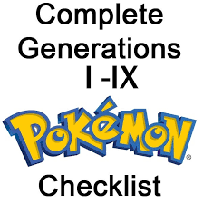 pokemon printable checklist generations
