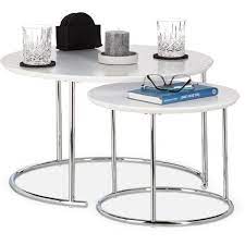 Relaxdays Round Side Tables Set Of 2