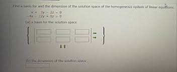 Find A Basis For And The Dimension Of