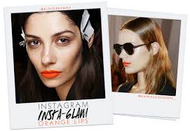 insram insta glam orange lipstick