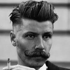 Men shaved and doused hair with oils in order to keep its shine. Men S Hair Styles Menshairstyles Old School Haircuts Mustache Styles Mens Hairstyles