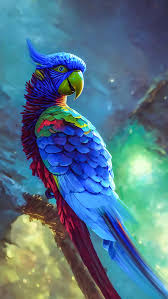 hyacinth macaw parrot iphone wallpaper