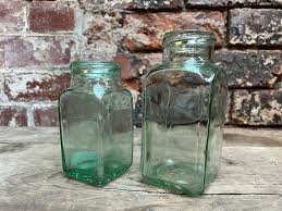 Antique Glass Jars 1900 S Hand Crafted