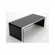 Black And Clear Bent Glass Coffee Table