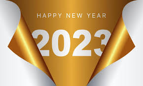 feliz ano novo 2023 modelo de design de cartão. final de 2022 e início de  2023.