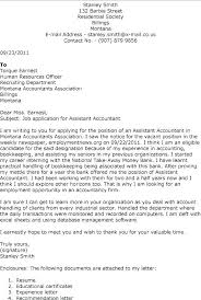 Covering Letter Sample For Accountant Assistant Best