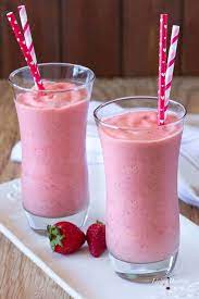 healthy strawberry milkshake without
