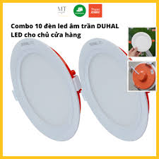 Đèn led âm trần thạch cao mặt tròn DUHAL LED 12w - Bộ 10 đèn led âm trần  cho chủ cửa hàng thời trang - Lỗ khoét Ø155