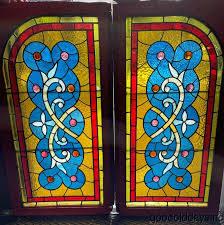 Pair Of Antique Victorian Stained