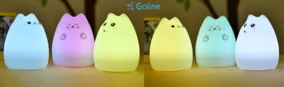 Amazon Com Cute Kitty Night Light Goline Gifts For Women Teen Girls Baby Night Lights For Kids Bedroom Cute Christmas Kitty Silicone Nightlights For Children Toddler Multicolor Light Baby
