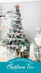 blue and gold christmas tree decor 2022