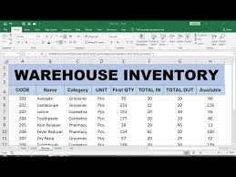 warehouse inventory excel you
