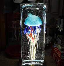 murano glass jellyfish aquarium by