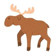 Vector Cartoon Moose Funny Woodland