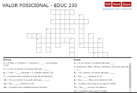 Having trouble accessing your course or assignment? Crossword Puzzle Crucigrama Place Value Review