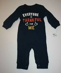 New Carters Boys Thanksgiving Romper Everyone Is Thankful For Me Nwt Nb 3m Ebay