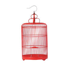 Vintage bamboo and wood decorative bird cage decorate with. Wood Birdcage Small Colour Red Dt093 By Asitrade In Decorative Objects